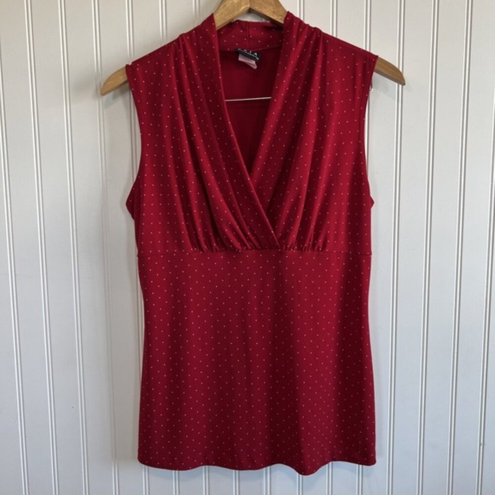 JkLa California Y2K Babydoll Red Polka Dot Women Size L Shirt